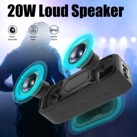 XDOBO Wing 2020 20W portátil sem fio compatível com Bluetooth alto-falante BT5.0 IPX7 caixa de som à prova d'água TWS reprodutor de áudio Boombox
