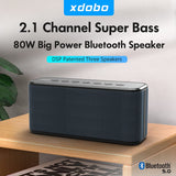 XDOBO X8 Plus 80W X8 60W Alto-falante portátil sem fio Bluetooth BT5.0 Power Bank Bateria de subwoofer TWS Player de áudio de10400mAh