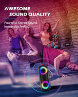 Alto-falante portátil sem fio Bluetooth XDOBO VIBE 50W BT 5.0 DYNAMIC RGB Light Audio Bass Alto-falante subwoofer cilíndrico à prova d'água