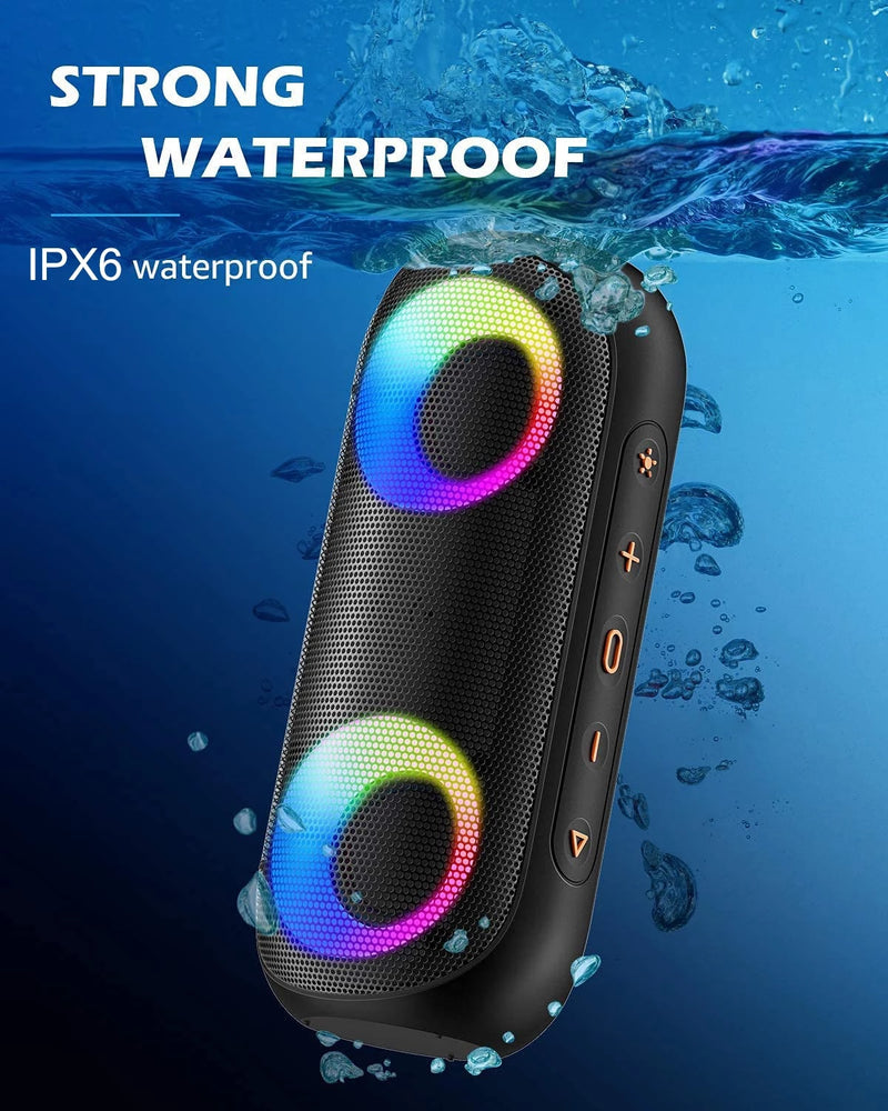 Alto-falante portátil sem fio Bluetooth XDOBO VIBE 50W BT 5.0 DYNAMIC RGB Light Audio Bass Alto-falante subwoofer cilíndrico à prova d'água