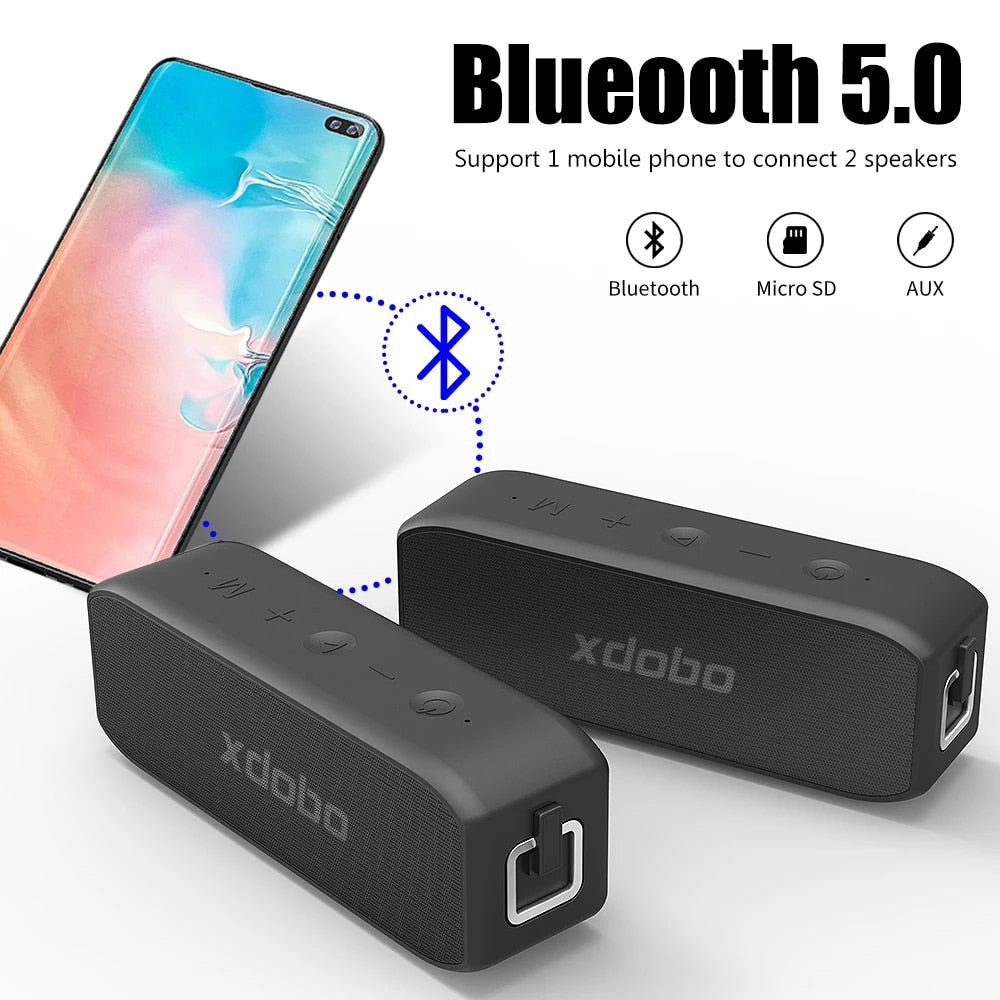 XDOBO Wing 2020 20W portátil sem fio compatível com Bluetooth alto-falante BT5.0 IPX7 caixa de som à prova d'água TWS reprodutor de áudio Boombox