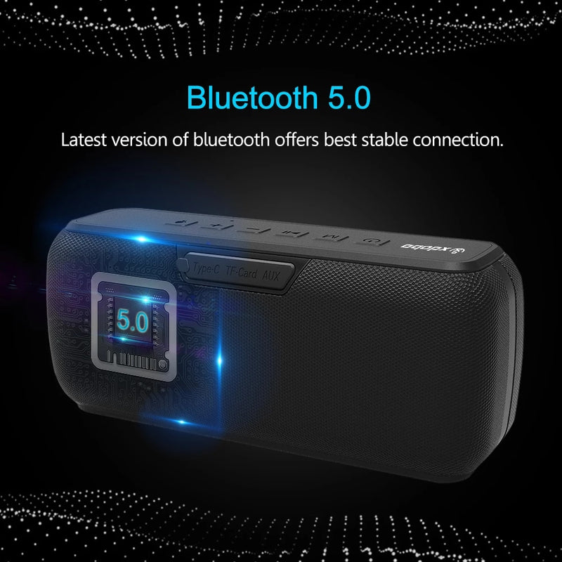XDOBO X7 50W Alto-falante compatível com Bluetooth BT5.0 Reprodutor de áudio portátil IPX5 caixa de som à prova d'água Subwoofer Boombox TF Cartão AUX